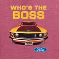 thumbnail image 2 of Wild Bobby, Who's The Boss Yellow 1969 Mustang 302, Cars and Trucks, Front and Back Unisex Crewneck Graphic Sweatshirt, Vintage Heather Red, Small, 2 of 4