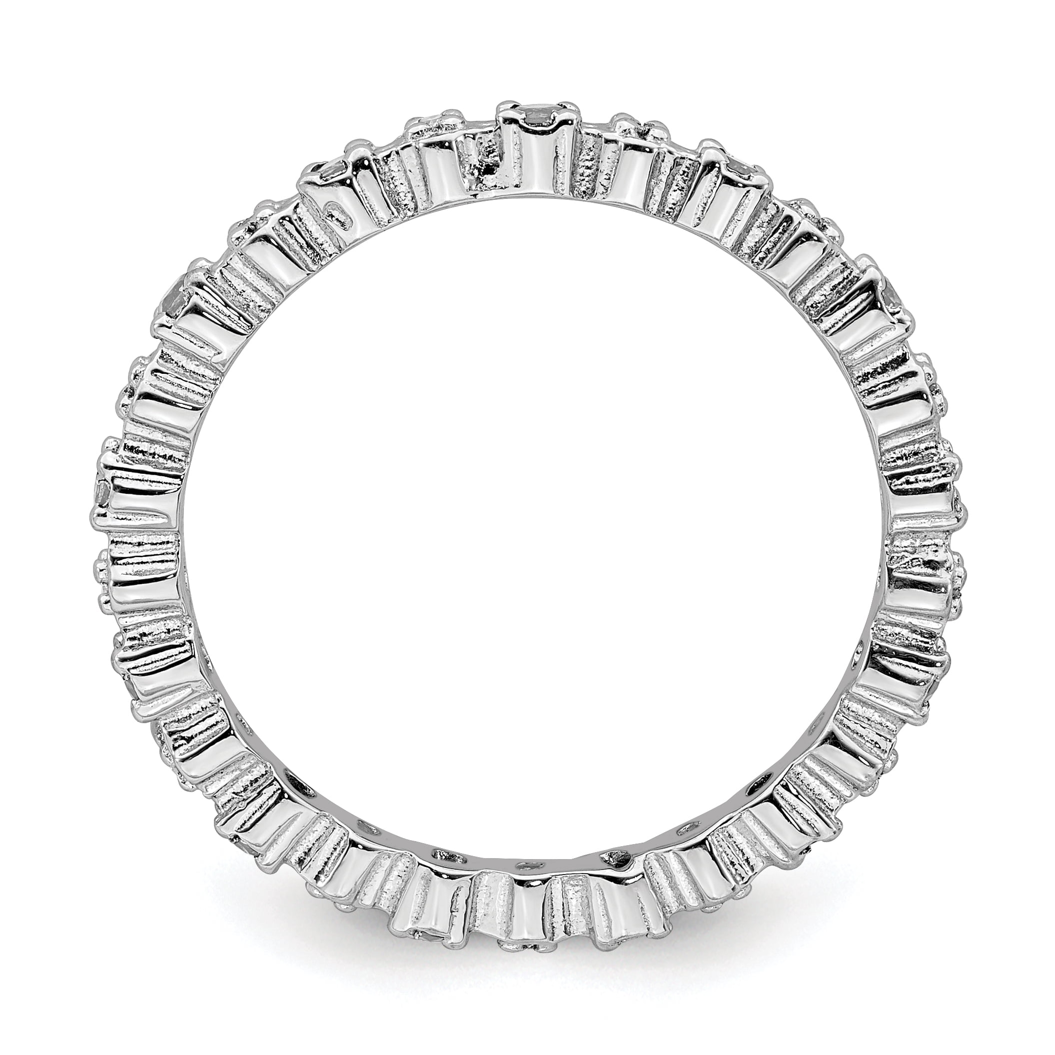 Sterling Silver White Topaz & Diamond Ring