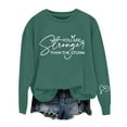 thumbnail image 4 of BODOAO You Are Stronger Than The Storm Sweatshirt Crewneck Long Sleeve Shirt Positive Letter Print Shirt Motivational Pullover Sweater Fall Outfits Comfy Tunic Tops Christian Sweatshirt Women JN L, 4 of 5