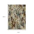 thumbnail image 3 of HomeRoots 575030 10 x 13 ft. Abstract Distressed Rectangle Area Rug with Fringe, Beige, Rust & Light Blue, 3 of 5