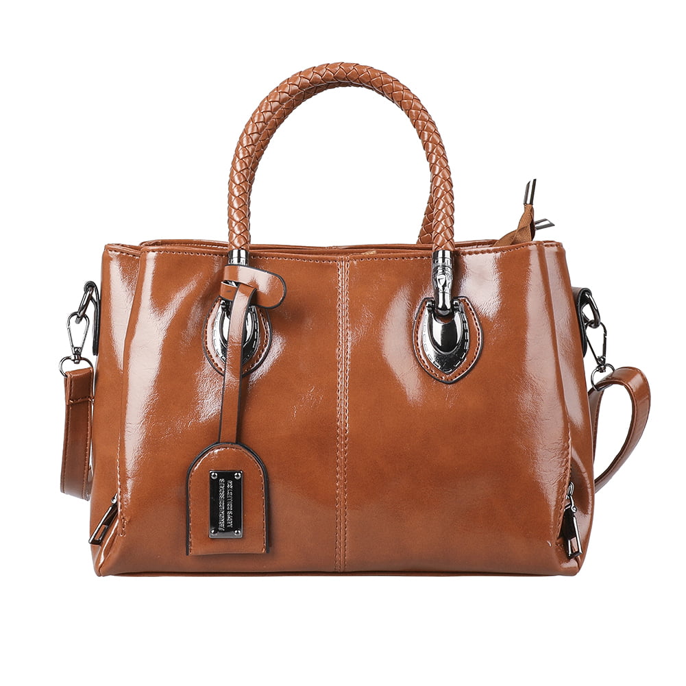Oil Wax Leather Women Handbag WomenS Messenger Crossbody Bag Casual Tote Leather Female Shoulder Bags 2019,Brown 
