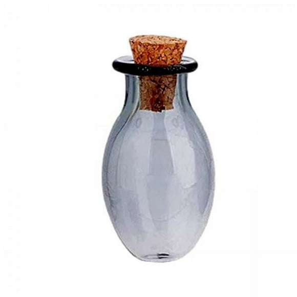 jifeng 6xMini Glass Bottles Vials Cork Stoppers Empty Spell Jars Clear Wishing Bottle Grey