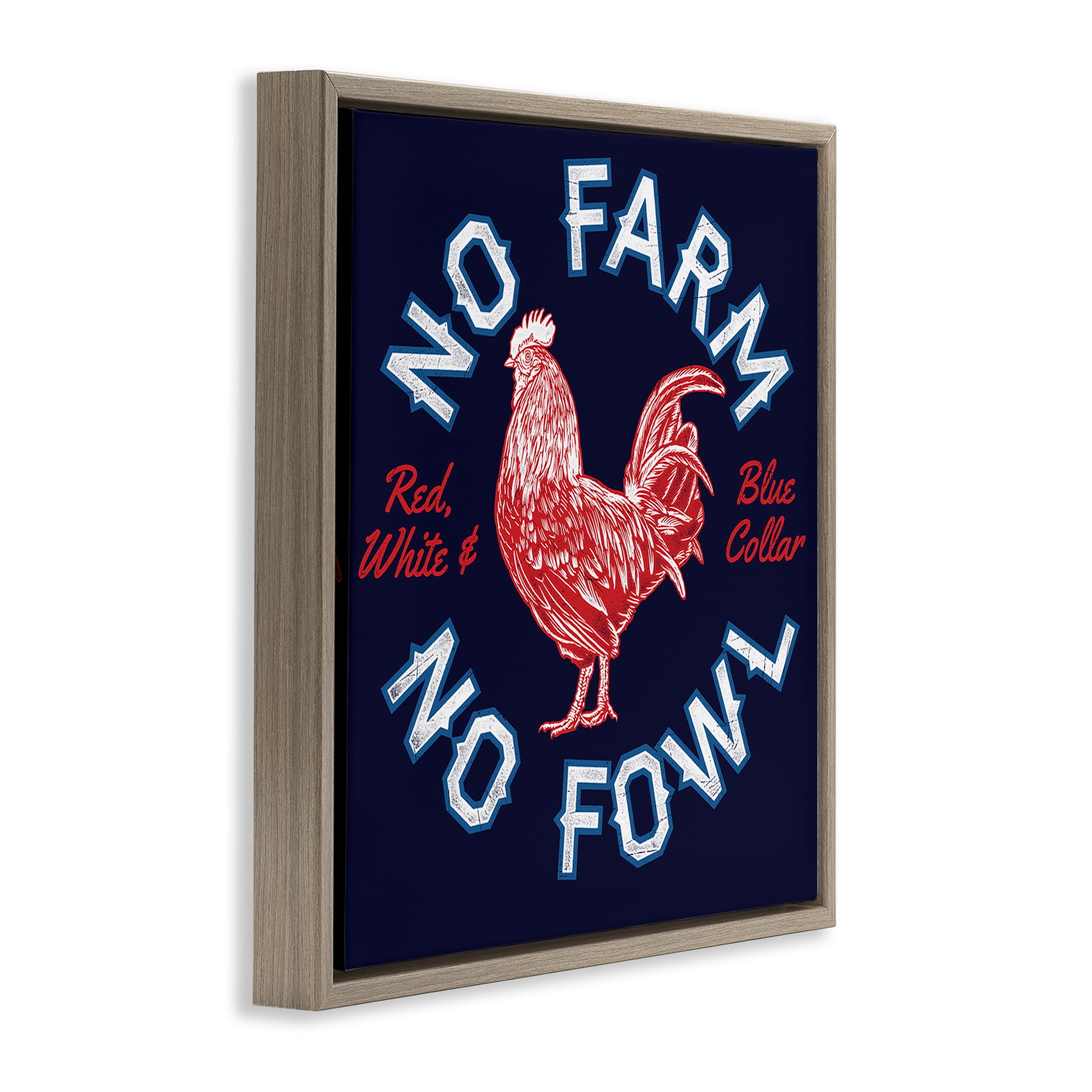 Stupell Industries No Farm or Fowl Animals Painting Brown Floater Framed Canvas Art Print Wall Art, 25 x 25