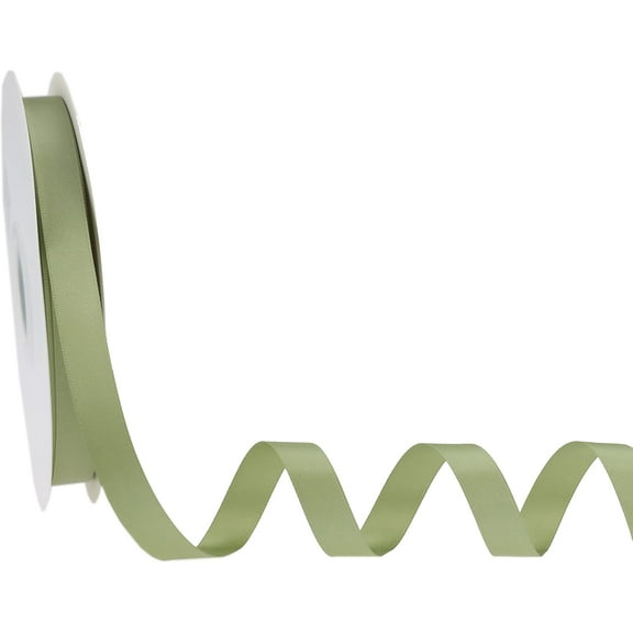 Sage Ribbon 1/2 Inch Sage Green Satin Ribbon Green Silk Ribbon for Wedding Decor Thin Sage Green Ribbon for Gift Wrapping Hair Ribbon for Craft - 50Yards