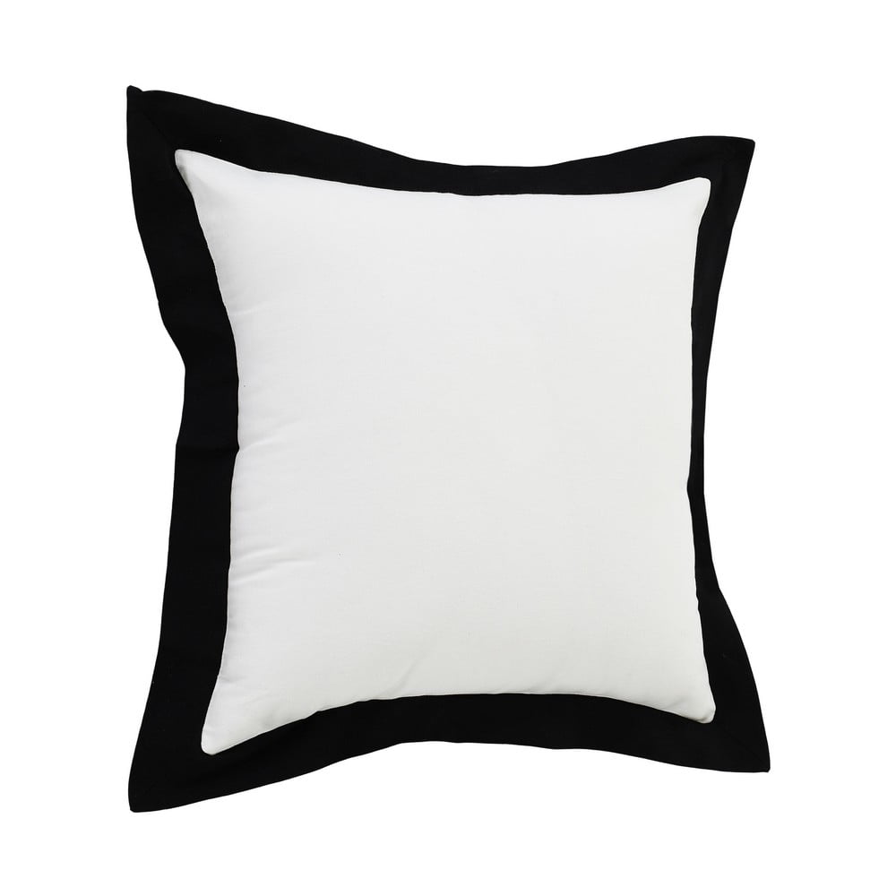 Ox Bay Flange Frame Border Throw Pillow, White / Black, 20" Square, Count per Pack 1