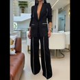 thumbnail image 4 of Conjunto de Traje Elegante de Dos Piezas para Mujer, Chaqueta Informal de Negocios de Gran Tamaño, Pantalones de Trabajo de Pierna , para Otoño y . Negro XL, 4 of 10