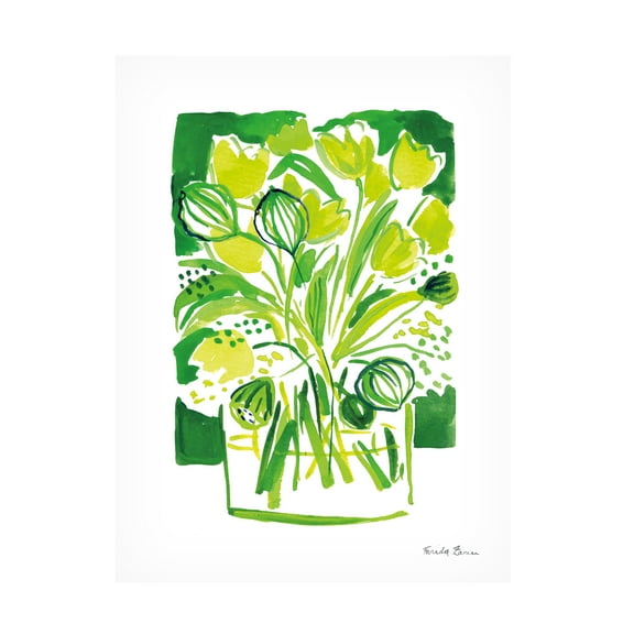 Trademark Fine Art 'Lemon Green Tulips II' Canvas Art by Farida Zaman