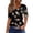 #04Khaki, variant on Women's V Neck Short Sleeve T-Shirt Heart Rose Polka Dot Feather Print Decorative Button Casual Blouse Tops