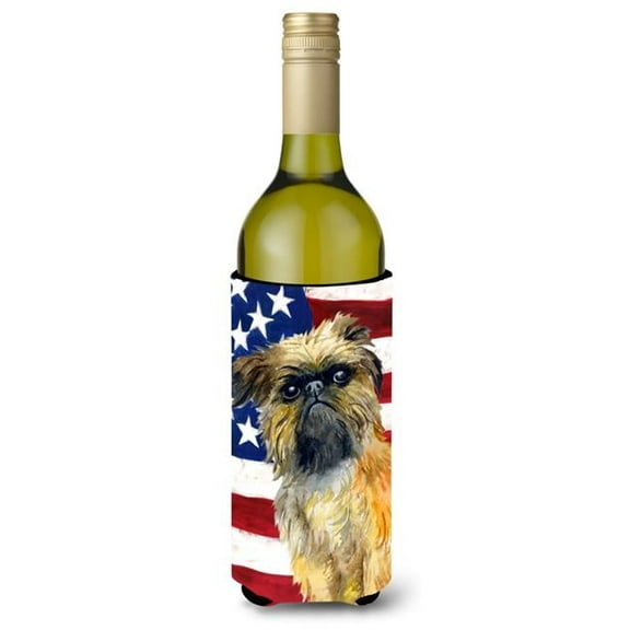 Brussels Griffon Patriotic Wine Bottle Beverge Insulator Hugger