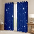 thumbnail image 2 of Manfei Glowing Stars Blackout Curtains,Boys Friendly Style Window Curtains Pack of 2 (38x45 Each),Dark Blue White, 2 of 6