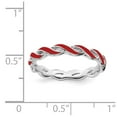 thumbnail image 5 of Sterling Silver Stackable Expressions Red Enamel Braided Ring Size 10, 5 of 5