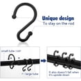 thumbnail image 4 of Ganchos de metal para cortinas de ducha, juego de 12 anillos, ganchos en forma de S resistentes a la oxidación para cortinas de ducha, utensilios de cocina, ropa, toallas, etc. (negro) JAMW  Sencillez, 4 of 5