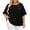 #0390-Black, variant on Women Plus Size Shirts Crew Neck 3/4 Sleeve Loose Cutting Active Tees Daily Blouses Fitness Outing Casual Home Wear