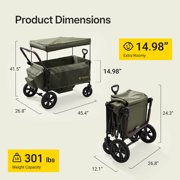 BabyVista Wagon Stroller All-Terrain for 2 Kids with Canopy, Parents Organizer, Adjustable Handlebar, Compact Foldable Baby Stroller Collapsible Toddler Stroller