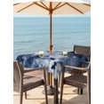 thumbnail image 3 of Outdoor Tablecloth with Umbrella Hole for Patio/Picnic/Party/Camping, Navy Blue Butterfly Waterproof Table Cloth Square Cover Washable, Aesthetics Contemporary Luxury (54"x 54"), 3 of 9