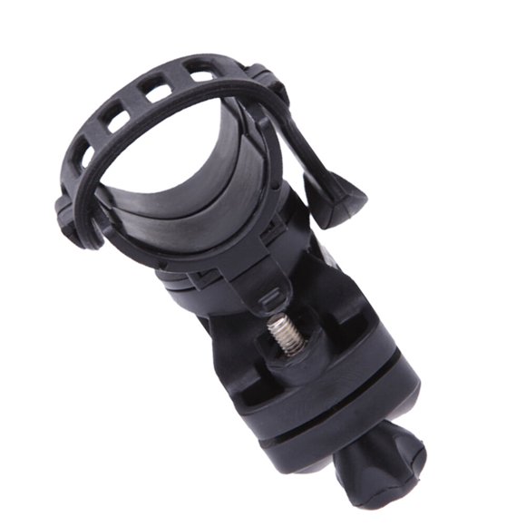 BRIGHTFUFU Clamp Adjustable Belt 360 Degree Rotatable Flashlight Holder Rubber Black for Outdoor Activities 1Pack