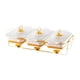 thumbnail image 1 of Juego de calentador de comida para buffet con asas, gran capacidad y tapa. Blanco de oro, 1 of 9