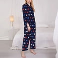 thumbnail image 3 of Honeii Watercolor Stars1 print Women's Pajama Sets Long Sleeve Button Down Sleepwear Nightwear Soft Pjs Lounge Sets-XX-Large, 3 of 7