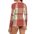 thumbnail image 5 of joogoo Womens UPF 50+ Rash Guard Rustic Checkered Long Sleeve UV Protection Sun Shirts Tops S, 5 of 7