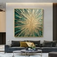 thumbnail image 4 of Handmade Golden Color Painting Canvas work Intersecting Elegance Gold Grey Abstract Crossroads Textured Painting Wall Art, 4 of 8