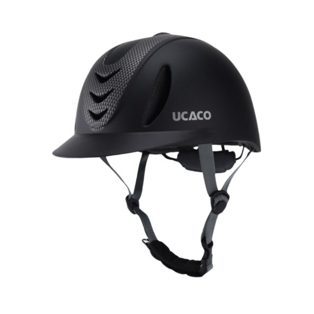 Casco de equitación para hombre y mujer, moderno y de verano, ajustable. Flor de carbono negro
