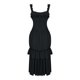 thumbnail image 5 of Vestidos góticos largos de verano sin mangas para mujer de Naughtyhood, vestido steampunk de tiras en capas con corsé con cremallera, cuello regular, falda con volantes, vestido formal de encaje,, 5 of 6