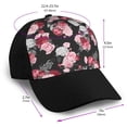 thumbnail image 2 of Yiaed Rose Flowers Print Baseball Cap Dad Hat Polo Style Plain Blank Adjustable Size, 2 of 5