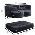 thumbnail image 4 of 79" Teddy Velvet Convertible Loveseat Sleeper Sofa Bed, Pull-Out Loveseat with Space-Saving, Convertible Sofa Bed Couch for Small Spaces​, Grey, 4 of 9