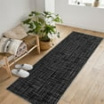 thumbnail image 2 of 2x6 Runner Rug Washable Kitchen Runner Rug Modern Solid Rug Abstract Runner Mat for Hallway Bedroom Living Room, Black, 2 of 7