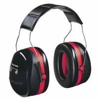 Optime 105 Earmuffs, 30 dB NRR, Black/Red, Over the Head, Sold As 1 Each