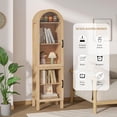 thumbnail image 3 of Arched Storage Display Cabinet with Door, Kitchen Pantry Storage Cabinets, Accent Curio Cabinet Bookcase for Living Room, 3 of 7