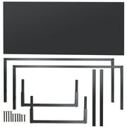 ZENY 47 Laptop Computer Desk Modern Modern Workplace Studio, Black Metal Frame