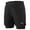 Black, variant on Men 2 in 1 Running Shorts Quick Drying Breathable Active Training Exercise Jogging Marathon Cycling Shorts
