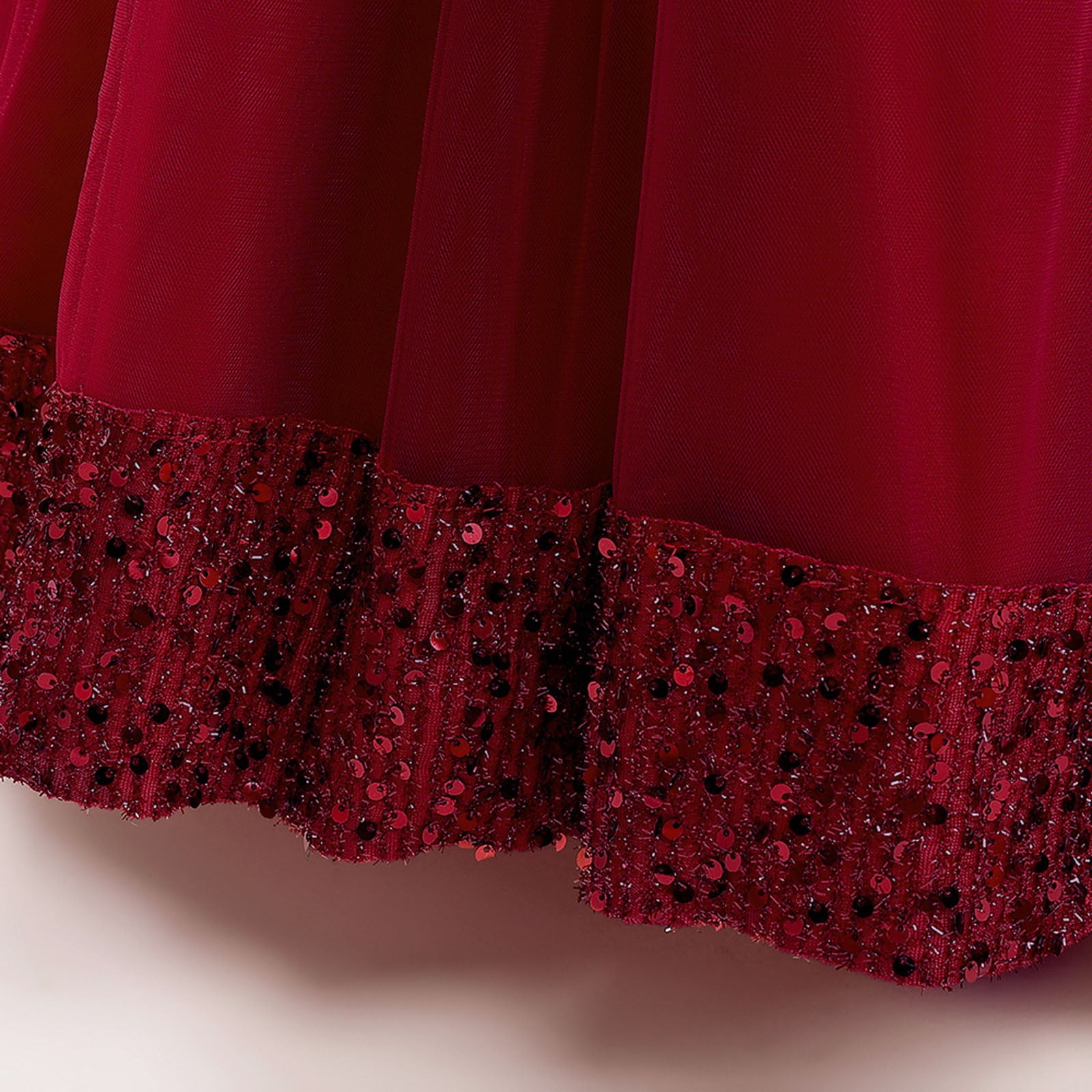 Zanarzt Kids Formal Dresses for Girls Flower Girls Spaghetti Strap Tulle Dress Long A Line Wedding Pageant Dresses Princess Birthday Party Ball Gown Red,6-7 Years