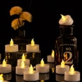 thumbnail image 2 of Tea Light, 24 Pack Flameless LED Tea Lights Candles Flickering Warm Yellow 200+ Hours Battery-Powered Tealight Candle. Ideal for Party, Wedding, Birthday, Home Decoration (24 Pack), 2 of 10