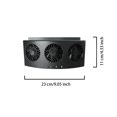 thumbnail image 3 of Kenally Ventilador de refrigeración para automóvil 2 velocidades Ajustable Montado Verano Auto Refrigerador interior Desodorización Ventilador de Paneles de instrumentos para automóviles Negro Kenally VI016028-01B, 3 of 6