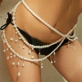 thumbnail image 4 of Sparkling Tassels Pearls Chain Belt Adjustable Length Belly Chain Body Jewelry, 4 of 10
