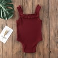 thumbnail image 6 of Baby Sleeveless Sling Jumpsuit, Ruffle Elastic Solid Color Knitted Rib Romper, 6 of 6