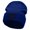 Royal, variant on Block Inside Grid Heart Embroidered 12 Inch Long Knitted Beanie - Royal OSFM