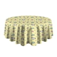thumbnail image 5 of Yellow Cartoon Unicorn Star Lightning Pattern Round Tablecloth 60"x60",Wrinkle Wipeable Table Cloth for Kitchen Dining Room Picnic Patio Party, 5 of 6