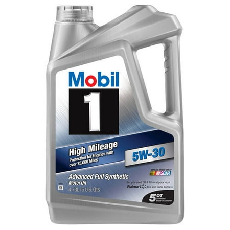 (3 Pack) Mobil 1 5W-30 High Mileage Full Synthetic Motor Oil, 5 (Best Oil For Car Oil Change)