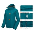 thumbnail image 2 of Little Donkey Andy Women's 3 in 1 Winter Ski Jacket Warm Fleece Liner Jacket Waterproof Windproof Snow Coat & Detachable Hood Green Blue S, 2 of 7
