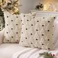 thumbnail image 4 of Clearance! Christmas Tree Decorative Throw Pillow Covers 18x18 Inch | Set of 2 Throw Pillow Cases, Soft Plush Cushion Covers, Xmas Home Decor Winter Holiday.Beige, 4 of 5