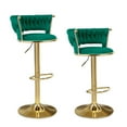 thumbnail image 2 of Daluvenix Velvet Bar Stools Set of 2, Counter Height Barstools with Low Back, Gold 360° Swivel Bar Stool ,Counter Height Bar Chairs for Kitchen Island, Pub, Green, 2 of 7