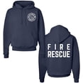 thumbnail image 6 of Fire Rescue Team Double Sided Hoodie Sweatshirt Printed Firefighter Dept. First Responder Warm Hooded Pullover (NavyBlue, 3X-Large), 6 of 16