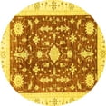 thumbnail image 1 of Ahgly Company Machine Washable Indoor Round Abstract Yellow Modern Area Rugs, 8' Round, 1 of 4