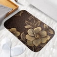thumbnail image 6 of 1pc Bronze Floral Pattern Absorbent Non-Slip Bathroom Thickened Flannel Rug Decor,Soft,Quick Drying,Suitable For Indoor/outdoor Use,Bathrooms,Bedrooms,Kitchens,Terrace,Laundry Rooms,16"x24", 6 of 9