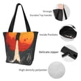 thumbnail image 4 of Honeii Retro Space Rocket Launch Print Women Top Handle Satchel Handbags,Fashion Handbag,Messenger Tote Bag Purse for Women,Shoulder Bag Handbag for Travel, Work, 4 of 6