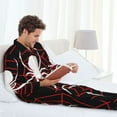 thumbnail image 6 of Salouo Spider On The Web Print Button-Front Long Sleeve Pajama Set for Men, Soft 2Pjs Men's Long Sleeve Sleepwear-Large, 6 of 7