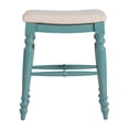 thumbnail image 3 of Linon Martha 25" Backless Counter Stool, Antique Blue Finish with Natural Linen Fabric, 3 of 7